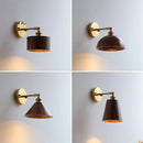 Axyaa Walnut Wood LED Wall Light, Adjustable for Bedroom, Stair, Nordic Copper Wandlamp