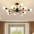 Axyaa Modern LED Wooden Ceiling Light with E27 Bulb for Livingroom & Bedroom