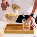 Axyaa Peach Glass Jug Kettle Set - Large Capacity Tea Maker & Juice Pitcher