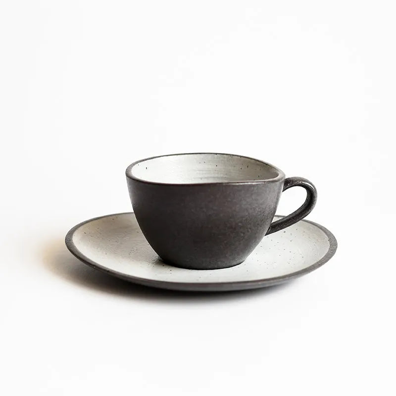 Axya™ Retro Ceramic Coffee Mug Saucer Set | Nordic Design Water Cup