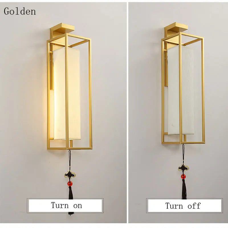 Axyaa Chinese Lantern Wall Lamp for Living Room Bedroom Hotel Corridor