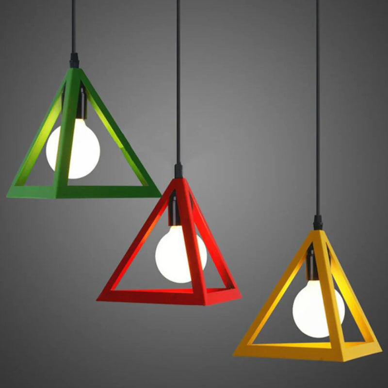 Axyaa Triangle Pendant Light Art Iron Hanging Lamp LED E27 Modern Fixture