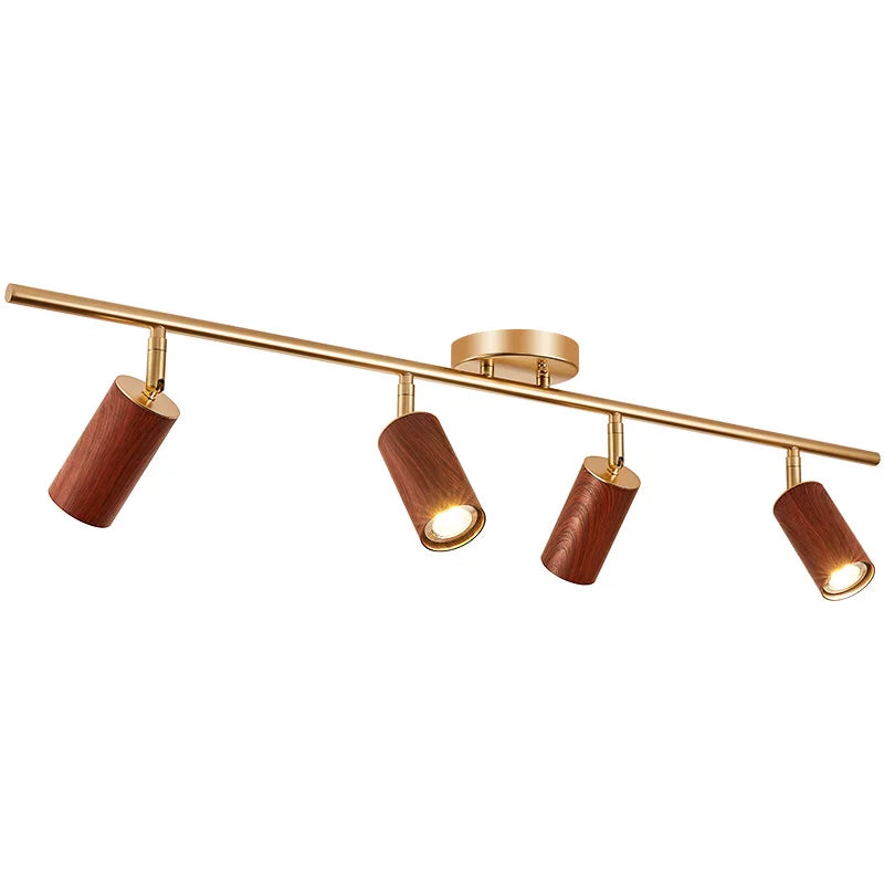 Nodic Walnut LED Track Spotlight for Modern Living Room and Clothing Store by Axyaa