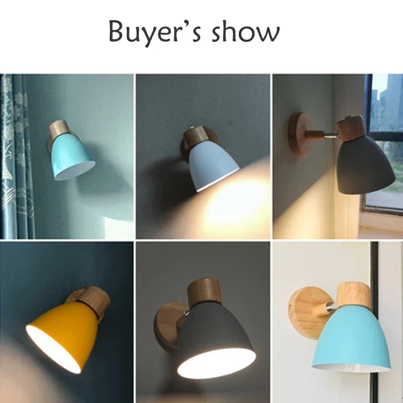 Nordic Macaroon Wall Sconce by Axyaa - Bedroom Reading Lamp - 6 Color Options