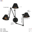 Axyaa Industrial Swing Arm LED Wall Sconce Vintage Style Loft Bedroom Lamp