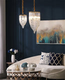Axyaa Nordic Gold Metal LED Chandelier with Clear Glass Tube Lampshade