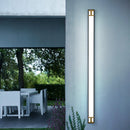 Axya Outdoor Wall Light: Modern Black & Gold Sconce for Porch, Garden, Villa