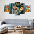 Axyaa Ginkgo Leaf Canvas Art Print Set for Elegant Home Decor