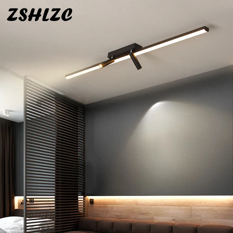 Axyaa Black LED Ceiling Light: Modern & Elegant for Living Room, Bedroom, Kitchen & Aisle