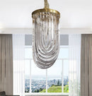 Axyaa Black Gold Glass Tube Chandelier LED Ceiling Lamp for Modern Nordic Luxury