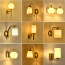 Axyaa Brass Glass Wall Sconce for Classic Loft Interior, Nordic LED Lighting Fixtures
