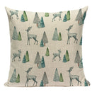 Axyaa Christmas Deer Snowman Cartoon Cushion Cover - Festive Decor Pillowcase