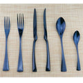 Axyaa Black Stainless Steel Flatware Set, 24 Pieces