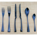 Axyaa Black Stainless Steel Flatware Set, 24 Pieces