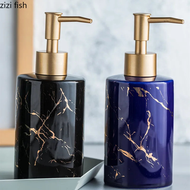 Axya Marbling Ceramic Hand Sanitizer Bottle Bright Light Lotion Dispenser