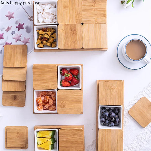 Axya Japanese Style Snack Platter White Ceramics Dessert Plate