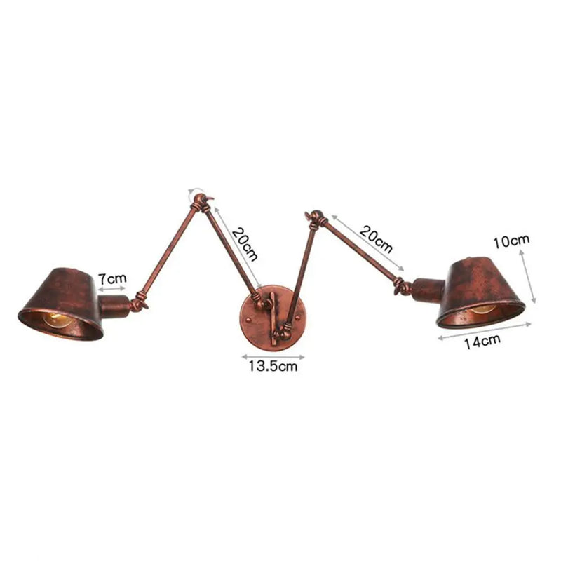 Axyaa Long Swing Arm Wall Lamp Adjustable E27 Bathroom Sconce Fixture