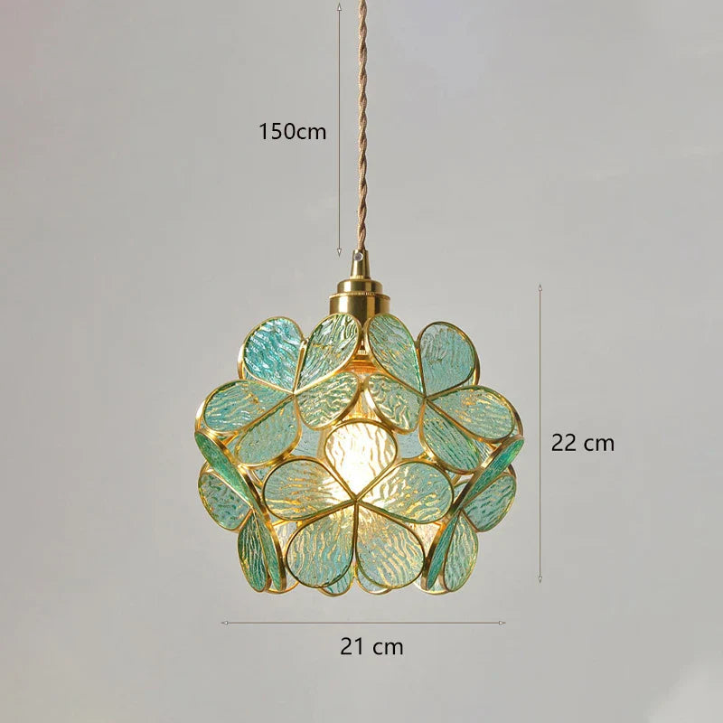 Axyaa Glass Flower Pendant Lights Modern Design LED Pendant Lamp for Dining Room