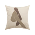 Axyaa Neutral Art Knot Cushion Cover 45x45cm Beige Coffee Brown Handmade Cotton