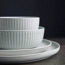 Axya Ceramic Dessert Plate Set: White Dot Design, Restaurant Quality Tableware & Rice Bowl
