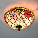Axyaa Stained Glass Round Ceiling Light for Asile, Bedroom, Kitchen