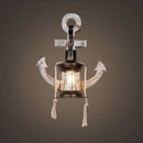 Axyaa Industrial Vintage Wooden Glass Wall Lamp for Home and Restaurant