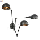 Axyaa Loft Antique Swing Arm Wall Sconce with 3 Heads Black Finish