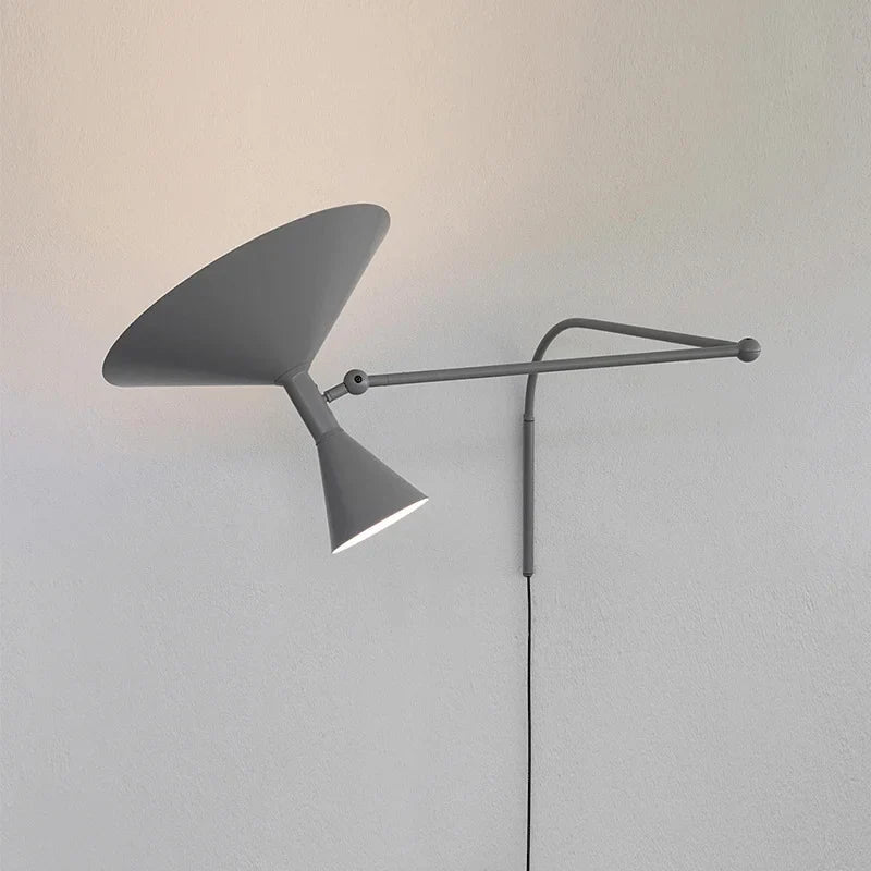 Bedroom Living Room Swing Arm Wall Lamp Plug-in Switch Sconces Bedside Industrial Mounted Lighting by Axyaa.