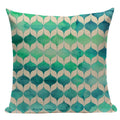 Axyaa Geometric Cushion Cover: Green Pink Diamond Design for Home, Bedroom, and Car