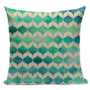 Axyaa Geometric Cushion Cover: Green Pink Diamond Design for Home, Bedroom, and Car