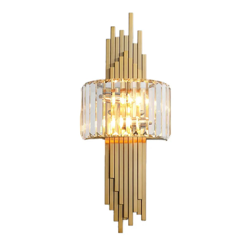 Axyaa Crystal Gold Wall Lamp: Luxury Minimalist LED Indoor Lighting