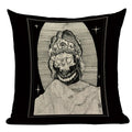Axyaa Mexico Skull Decor Pillow Cover - Black Tarot Horror Ghost Home Decor