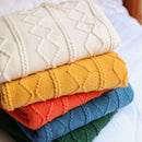 Axyaa Ins Diamond Throw Blanket with Tassels for Sofa Decor and Bedspread