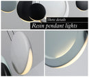 Axyaa Crescent Chandelier Moon Lamp Scandinavian Minimalist for Dining Coffee Kitchen Bar