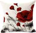 Axyaa Red Poppy Watercolor Cushion Cover