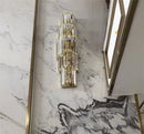 Axyaa Crystal Wall Lamp: Luxury Gold/Silver Sconce for Living Room & Home Decor