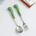 Axyaa Kids Bear Dragon Cutlery Set - Stainless Steel Tableware