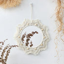 Axyaa Macrame Round Mirror | Boho Aesthetic Room Decor for Bedroom & Living Room