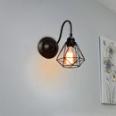 Axyaa Iron Cage Guard Wall Sconce E27 LED Vintage Light Industrial Retro Loft Lampshade
