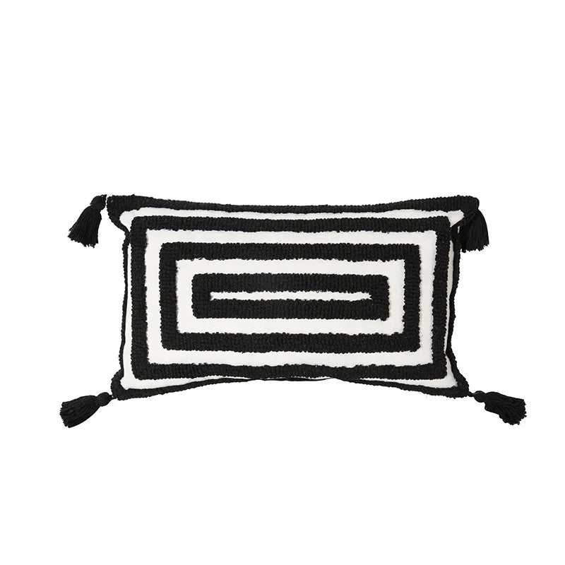 Axyaa Tufted Geometric Cushion Cover for Modern Home Decor