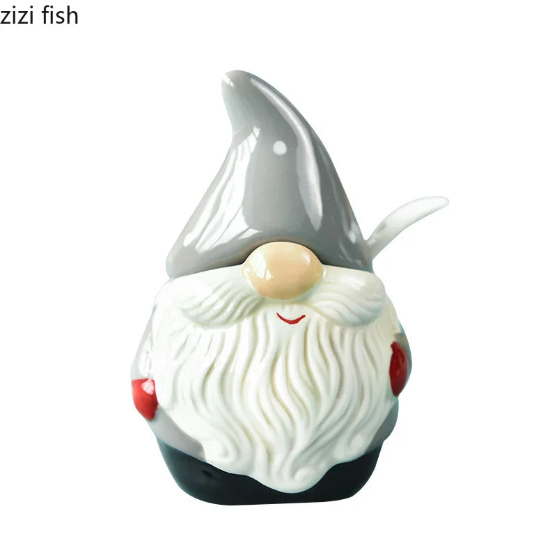 Axya Ceramic Santa Claus Seasoning Pot Set - Kitchen Spice Jar Salt Shaker Storage Container