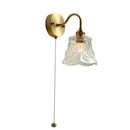 Axyaa Glass LED Mirror Light with Pull Chain Switch Wall Sconce Luminaria