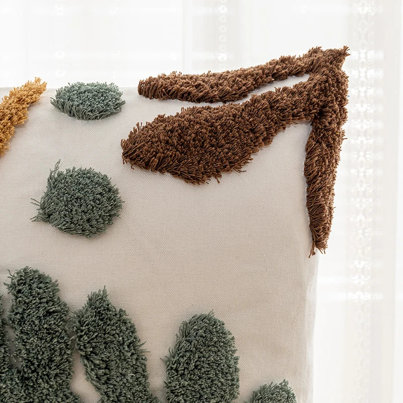 Axyaa Tufted Plant Pillow Cover for Stylish Home Decor 45x45cm/30x50cm