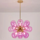 Axyaa Purple Glass Bubble LED Chandelier for Stylish Living Spaces