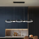 Axyaa Black Ring LED Chandelier for Modern Living Room, Bedroom, Dining Room