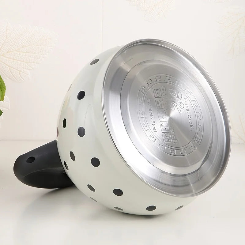 Axya 3L Spherical Whistle Kettle in Black Red Stainless Steel