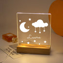 Axyaa Moon & Stars USB Nightlight with Custom Name, 3D Lamp, Christmas Decor, Kids' Gift.