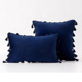 Velvet Tassel Throw Pillow Cover for Couch & Sofa - Axyaa Branded Luxe Accent Cushions