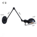 Axyaa Loft Adjustable Wall Lamp Long Arm Retro Reading Light