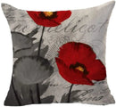 Axyaa Red Poppy Watercolor Cushion Cover